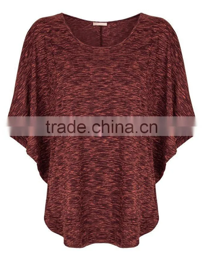 Women's sexy purple maroon charcoal grey bat t shirt