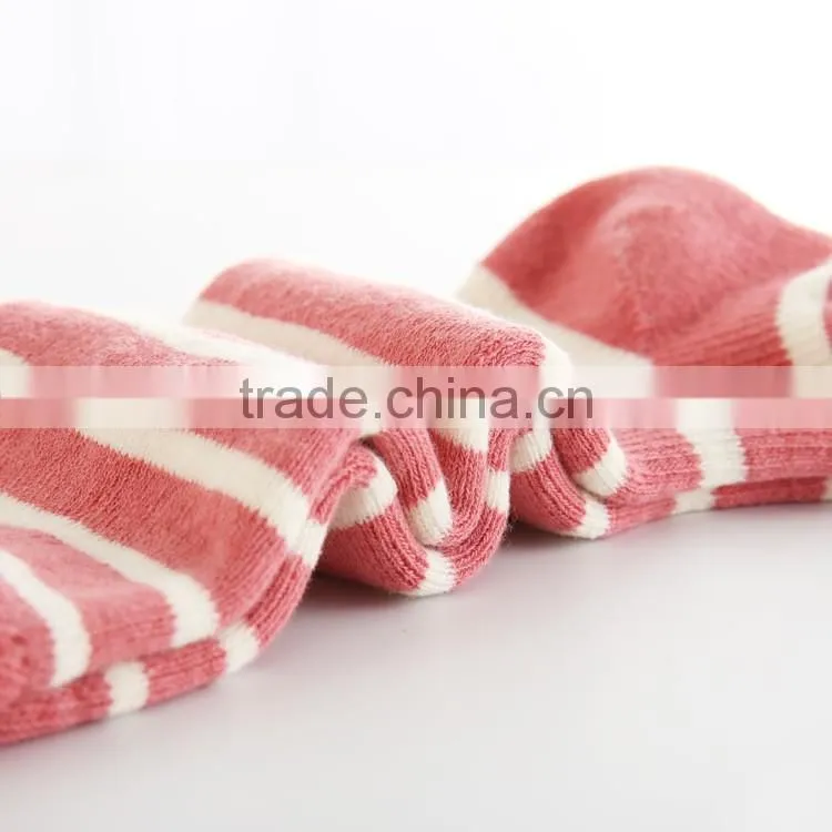 Winter Combed Cotton Striped terry socksm,children socks thickening soft knee high elastic stockings