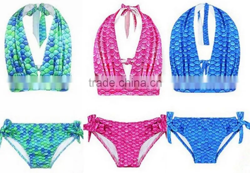 Mermaid Girls Sea Wave Bikini Set Mermaidens Swimsuits and Swimwear
