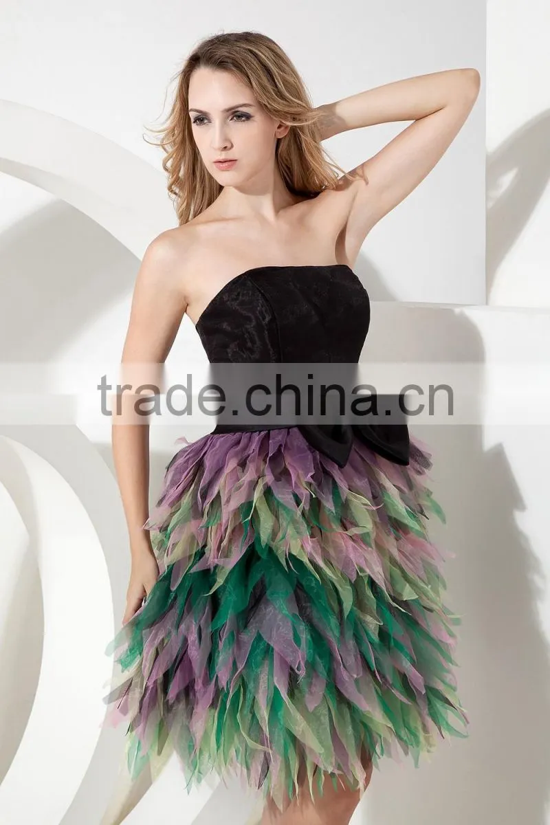 2017 wholesale simple style imitation silk mini-length prom dressesED137