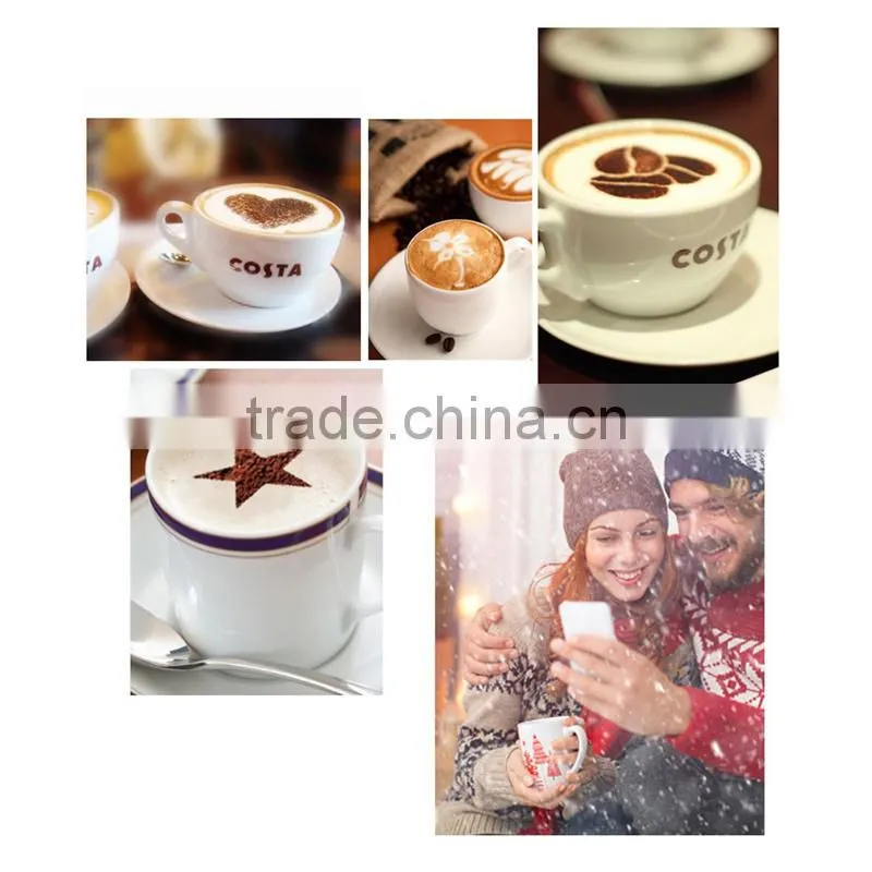 Hot selling 6 different model coffee stencil template for decoration