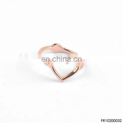 Heart shape simple ring for women gift gold plated ring