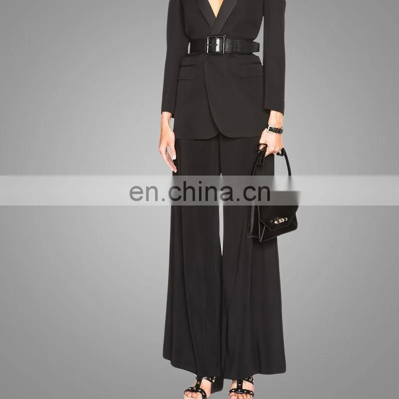 New Latest Muslim Design High Waist Pants Palazzo Trousers Wide Leg Pants Plus Size Black Trousers Feet Trousers Ankle Length