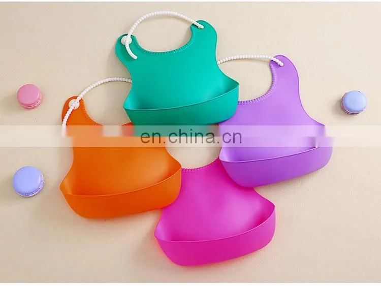 Hot selling latest baby bib silicone waterproof cute baby bandana bib for feeding