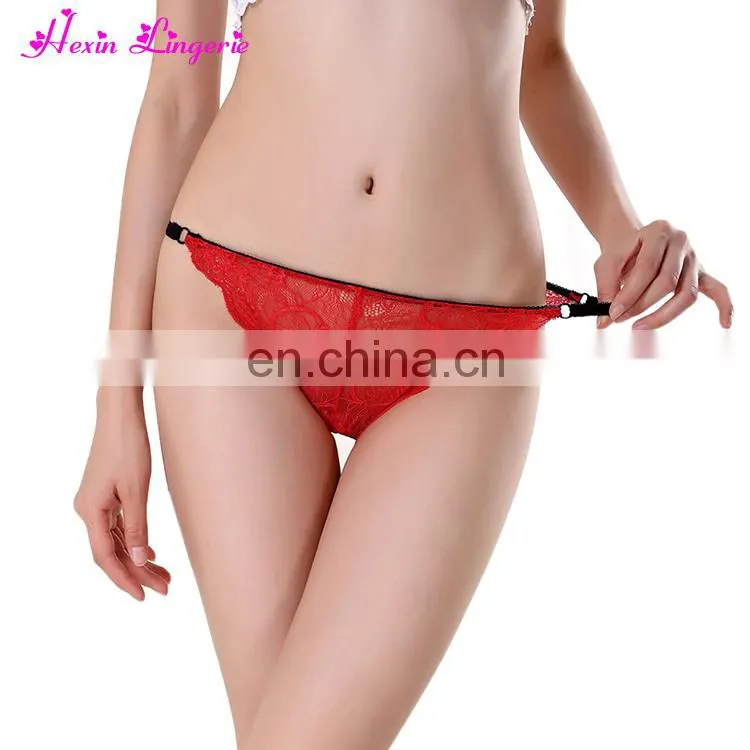 Hotsales Red Low Waist Hipster Sexy Lace V String Girl Panties Underwear