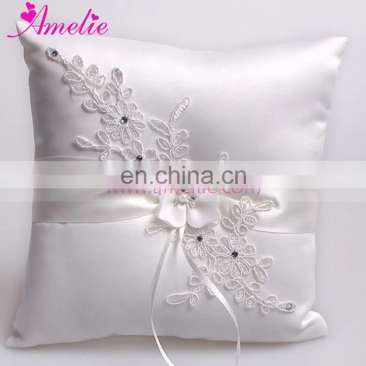 Wedding Dress Applique Lace and Flower Wedding Decoration Ring Pillow