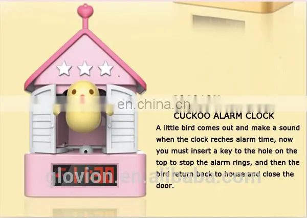 New design cute cartoon alarm clock kids digital alarm clocks bird alarm clock