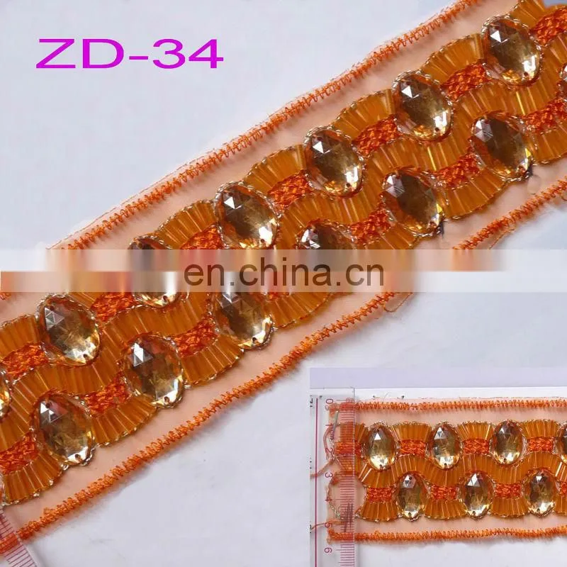 nice quality embroidered decorative sequin trimming