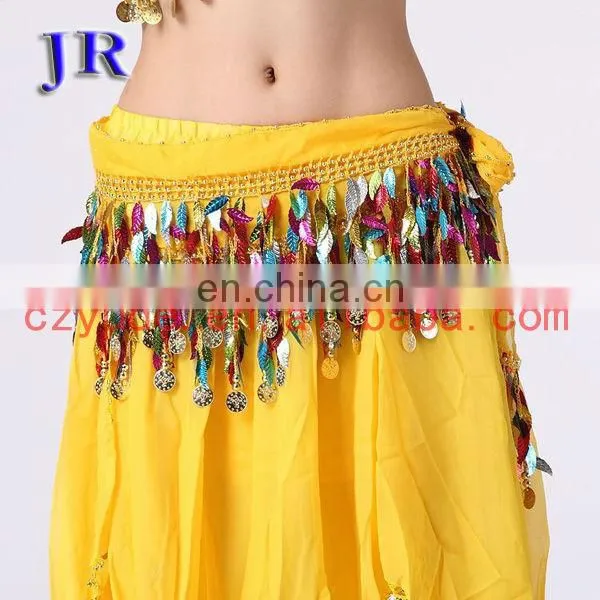 Chiffon sequins tassel belly dance waist hip scarf Y-2016#