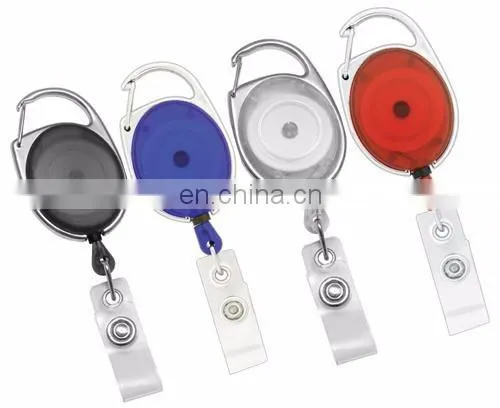 ABS Material ID Retractable Badge Holder Reel with Carabiner