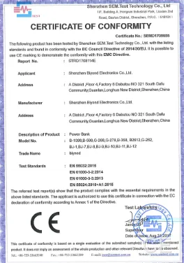 CERTIFICATE OF CONFORMITY