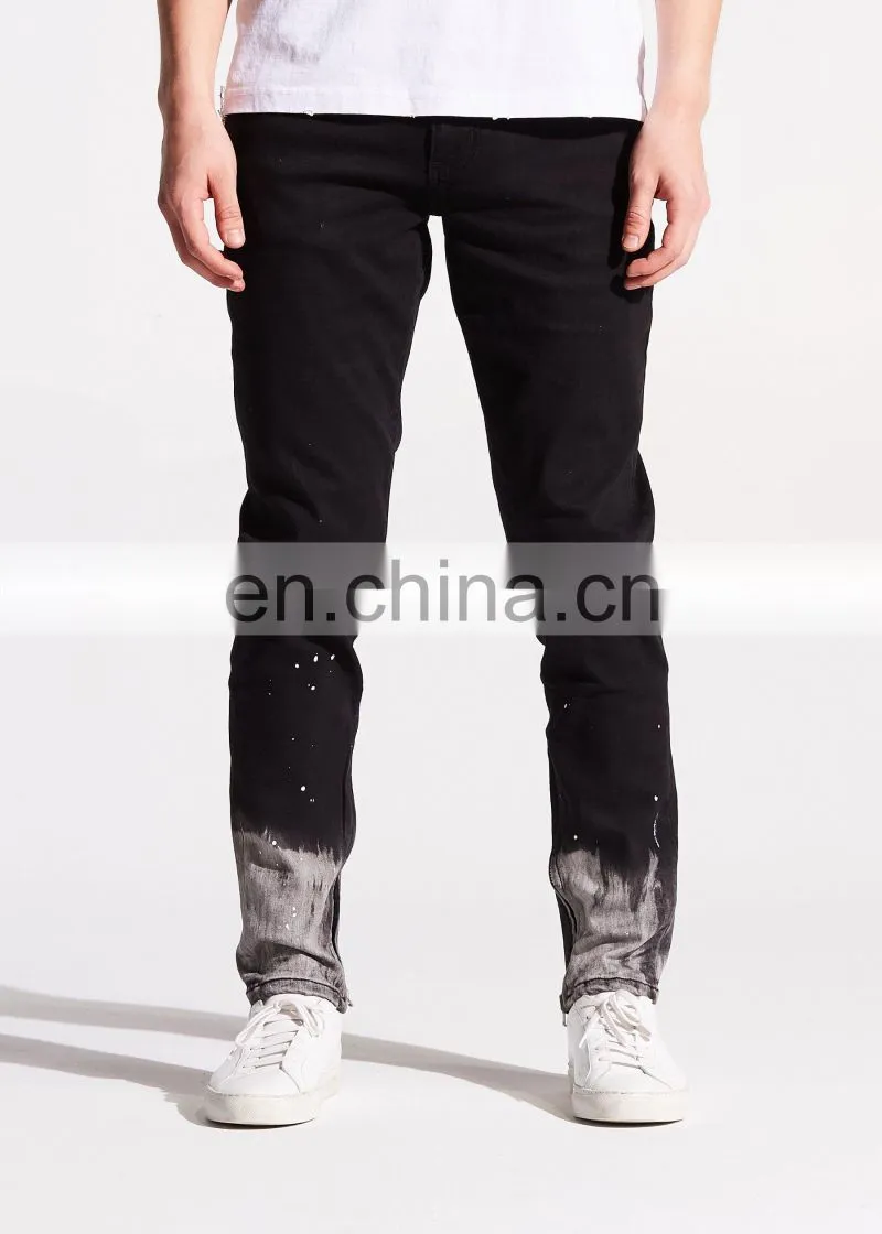 DiZNEW PAINT CUSTOM LOGO BLACK BULK MENS JEANS FOR MEN