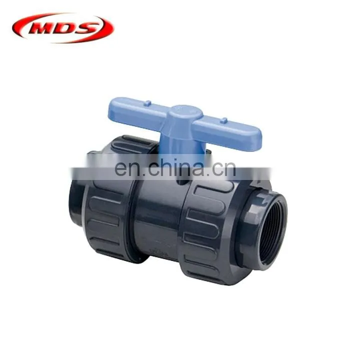 1/4 plastic pvc union ball valve grey