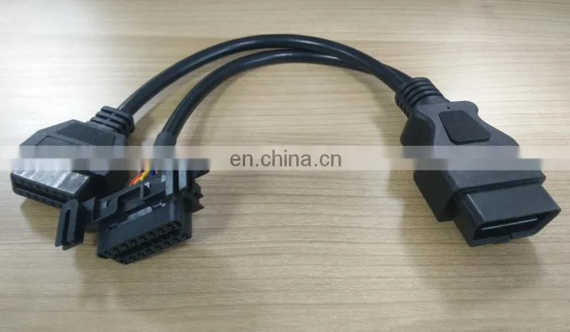 OBD2 Male to Dual Female Adapter Splitter Extension Cable 18cm OBD II 0.6FT