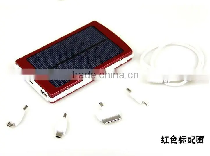 2014 good sell high efficiency 10000mah dual usb output solar power bank