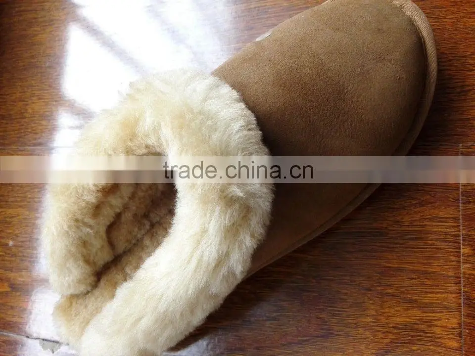Women's Backless Sheepskin Slippers