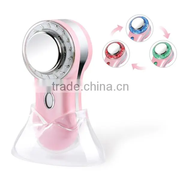 Rechargeable Handheld Infrared Heating ionic Vibrating Facial Massager