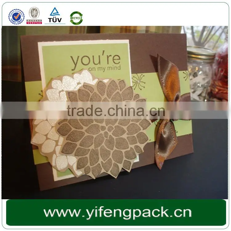 Embossed style foil stamping elegant handmade paper greeting cards designs 2014
