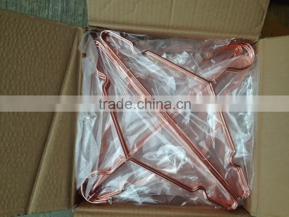 great copper wire metal hanger shiny display copper clothes hanger