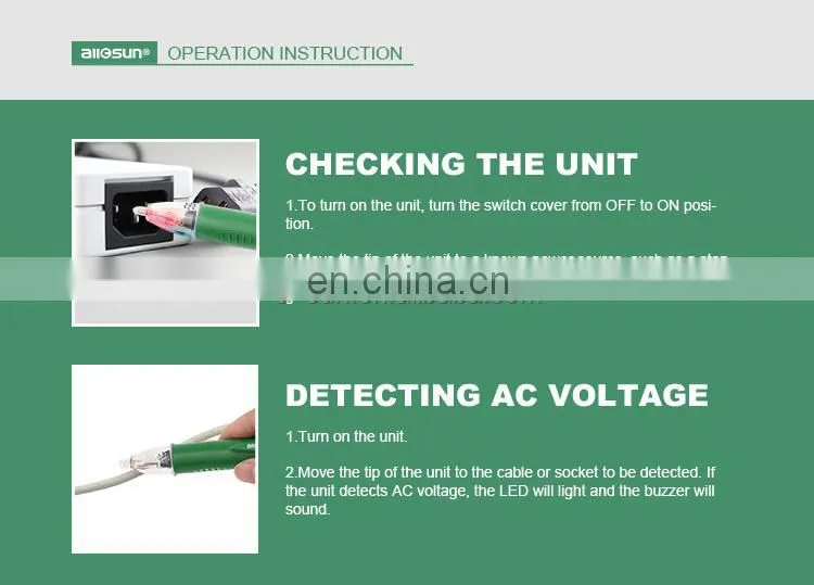 ALL SUN GK7 Non-Contact Voltage Detector 70-1000V AC Voltage Tester Pen Blister Packaging LED Lights Voltage Measurement