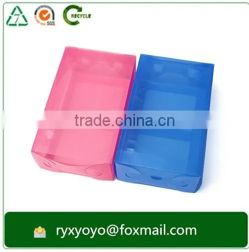 colored clear folding pp plastic storage shoe box