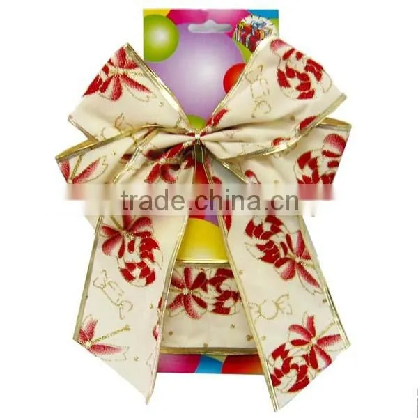 2016 Decorate gift box with butterfly bow, 5" width velvet ribbon bow tie with double wing