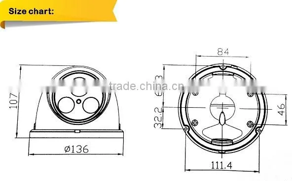 2.0MP Full HD 1/3 Sony CMOS 1080P OSD Control TVI IR 30m TVI Dome CCTV Camera IP66