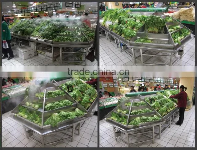 APEX supermarket shelf or grocery stainless steel fruit vegetable display rack/vegetable and fruit display shelves