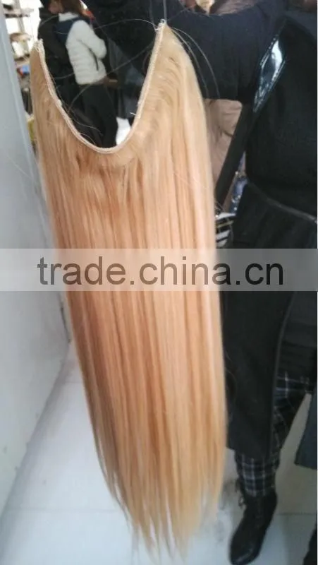 100% human hair Flip In Hair Extensions Halo Hair Extension Good quality