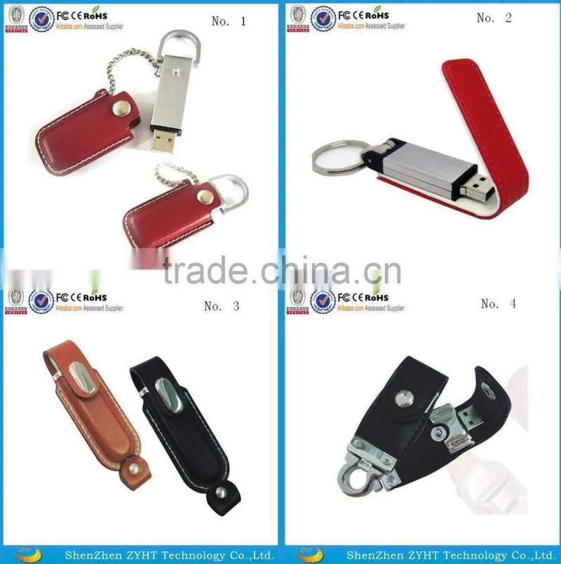 Black Leather USB with 2.0 8GB USB Leather Flash Drive 64mb to 64gb