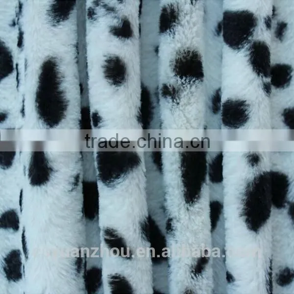 hot selling dull cow print plush clothing fabric