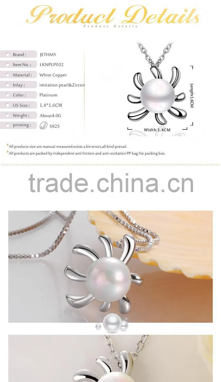 Handmade Korean Sunflower SGS Certification Imitation Pendant Jewelry Pearl