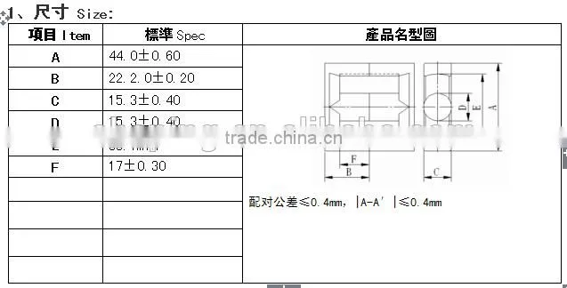 ETD44 high frequency transformer ferrite core PC40 with best price