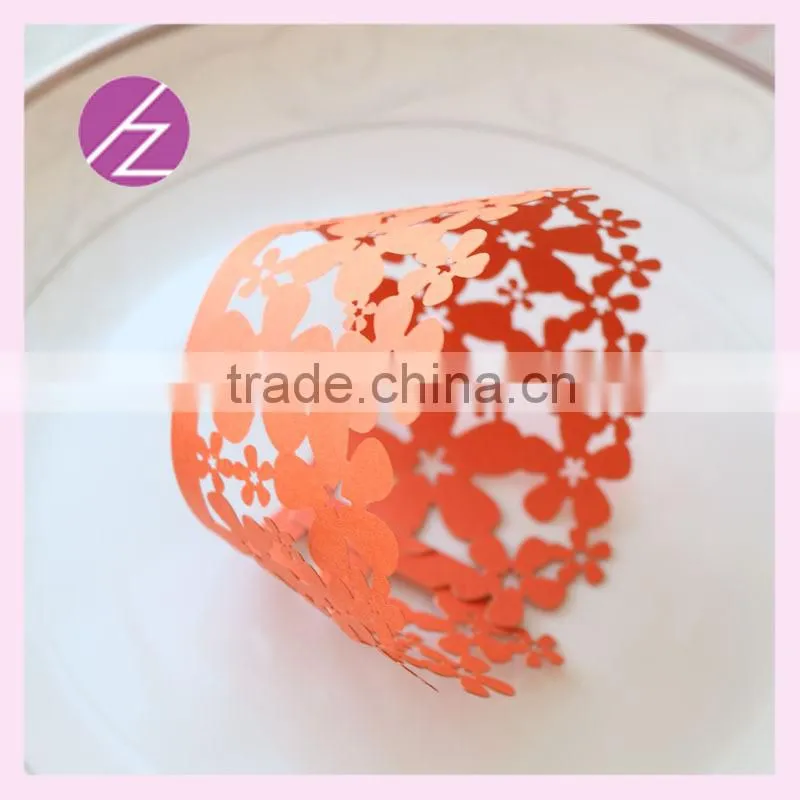 Wholesale 2016 new design laser cut wedding party favor cake wrappers for HALLOWEEN with beautiful orange