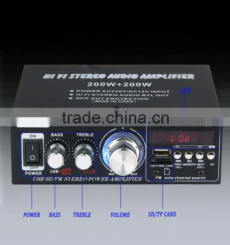 Small car amplifier class d 1500w YT-699D with usb sd