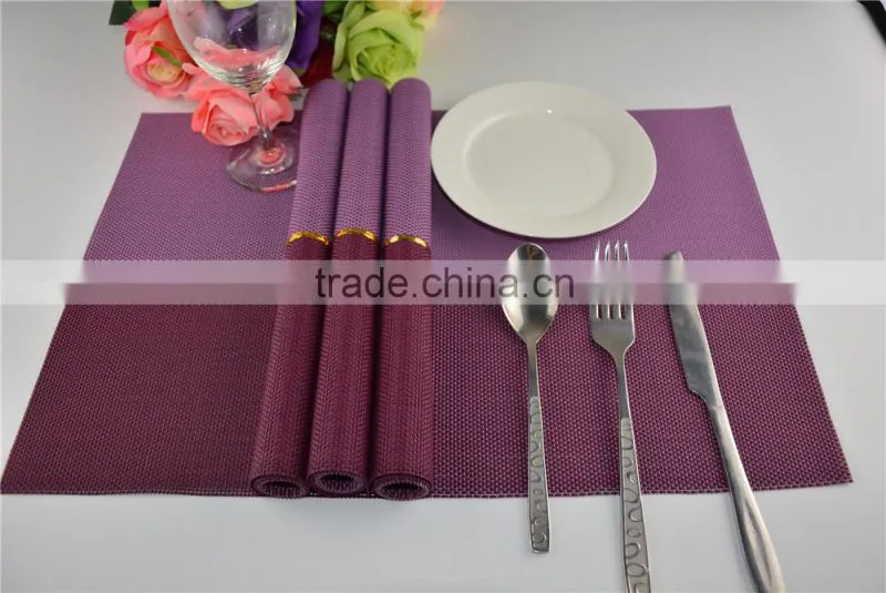 2015 new fashion swallow Gird PVC placemat modern purple plastic square restaurant tableware bowl pad table mat