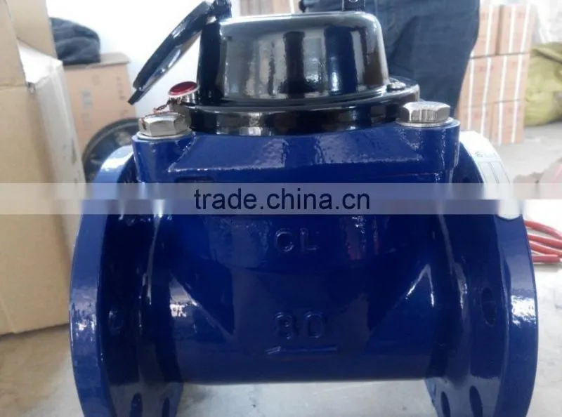 Horizontal type dry dial industrial water flow meter LXLC50-300