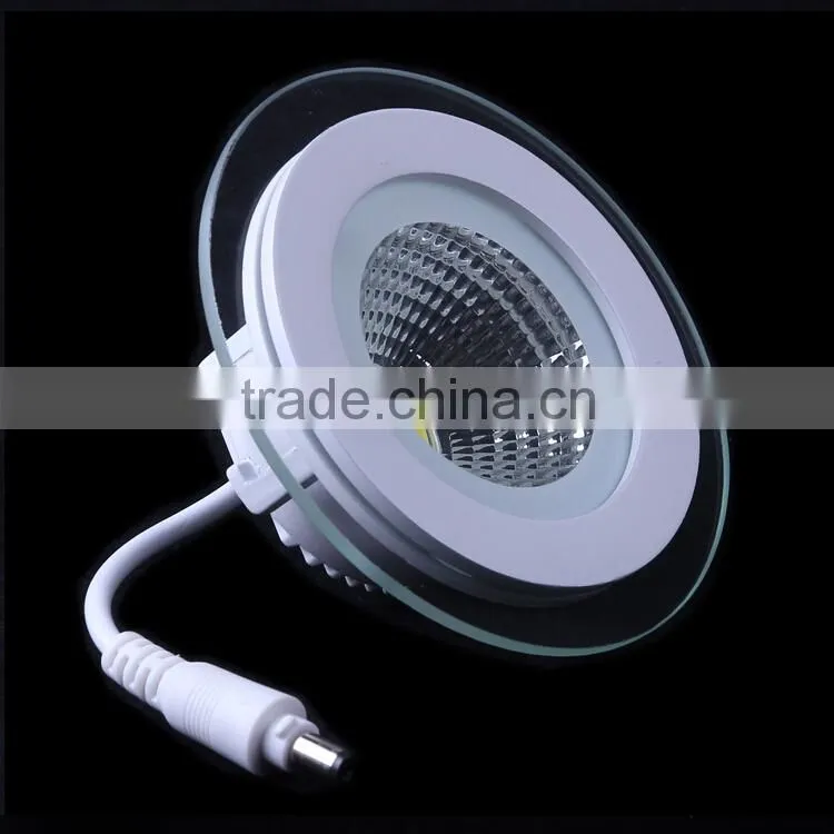 Dimmable 5W 10W 15W COB LED Panel Light Round Glass LED Ceiling Lamp