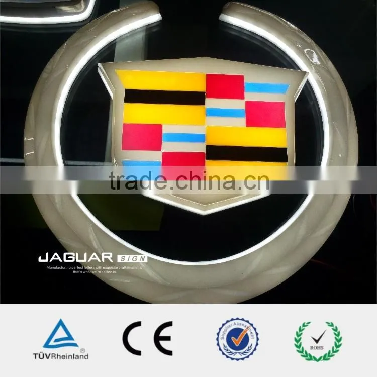 Reverse car name backlit led car logo with names