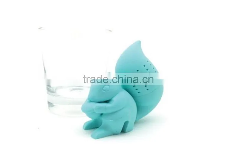 Squirrel shape Food grade BPA Free silicone tea cup infuser strainers