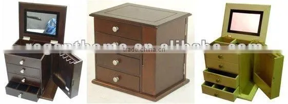 wooden jewelry box with drawer