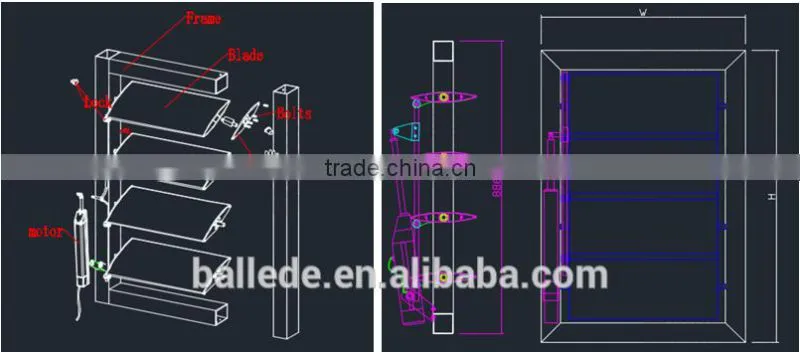 decorative aluminum aerofoil louver roof from china