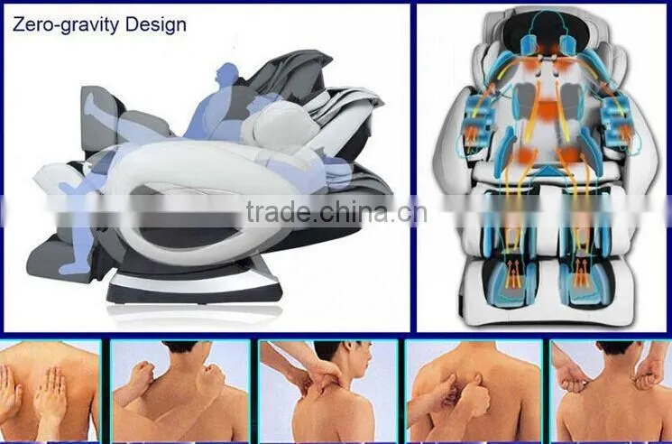 Zero gravity position L shape back track Foot roller massage chair with Bluetooth connection