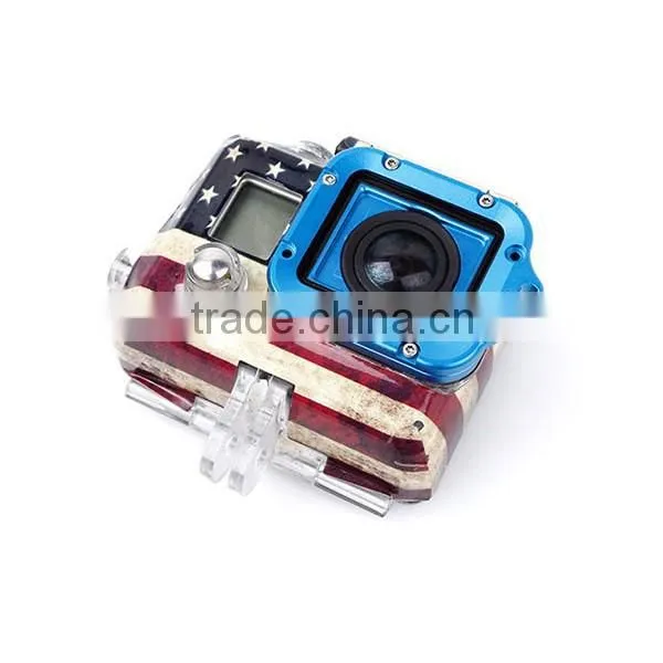 Aluminum LANYARD RING Mount For GoPro Hero 3, each piece for inside and outside, include a tool, blue, green, red, silver GP125