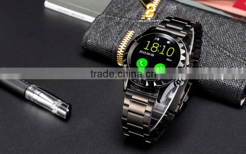 2015 Hi-Tech Metal Body Round Screen Bluetooth Smart watches men
