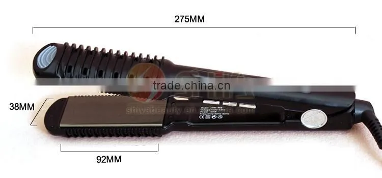 2015 new products hair dressing tools 2 in 1 LCD and lED unite flat iron hair straightener titanium SY-869