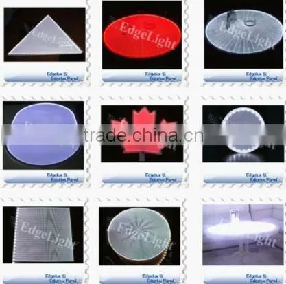 Edgelight light guide sheet with laser dot and V-Cutting progress art craft