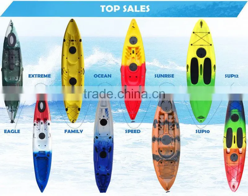 2015 new desigh family kayak for sale/fishing kayak made in china/stable with bright color/sit on top fishing kayaks colorful