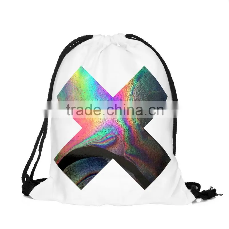 Brand New Hot Sale Custom 3D Print X Promotion Kids Drawstring Backpack Wholesale