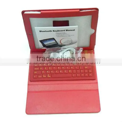 Wireless Bluetooth Keyboard for iPad 2 / 3,Stand Leather Cover Case for iPad 2 / 3